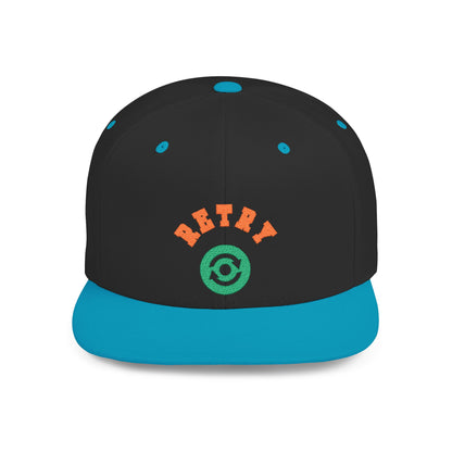 Retry Vintage Flat Bill Snapback Cap – Adjustable streetwear hat for men & women. Ideal gift for casual fashion, festivals, and urban style.