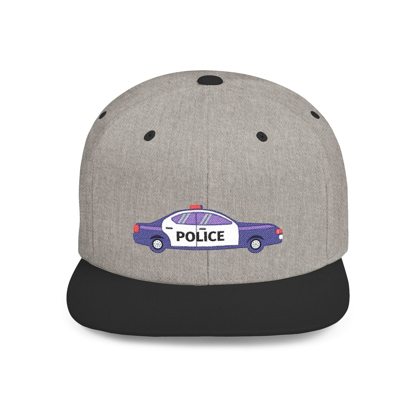 Shop the Police Car Snapback Cap – adjustable streetwear hat for adults, perfect car enthusiast gift and urban fashion accessory.