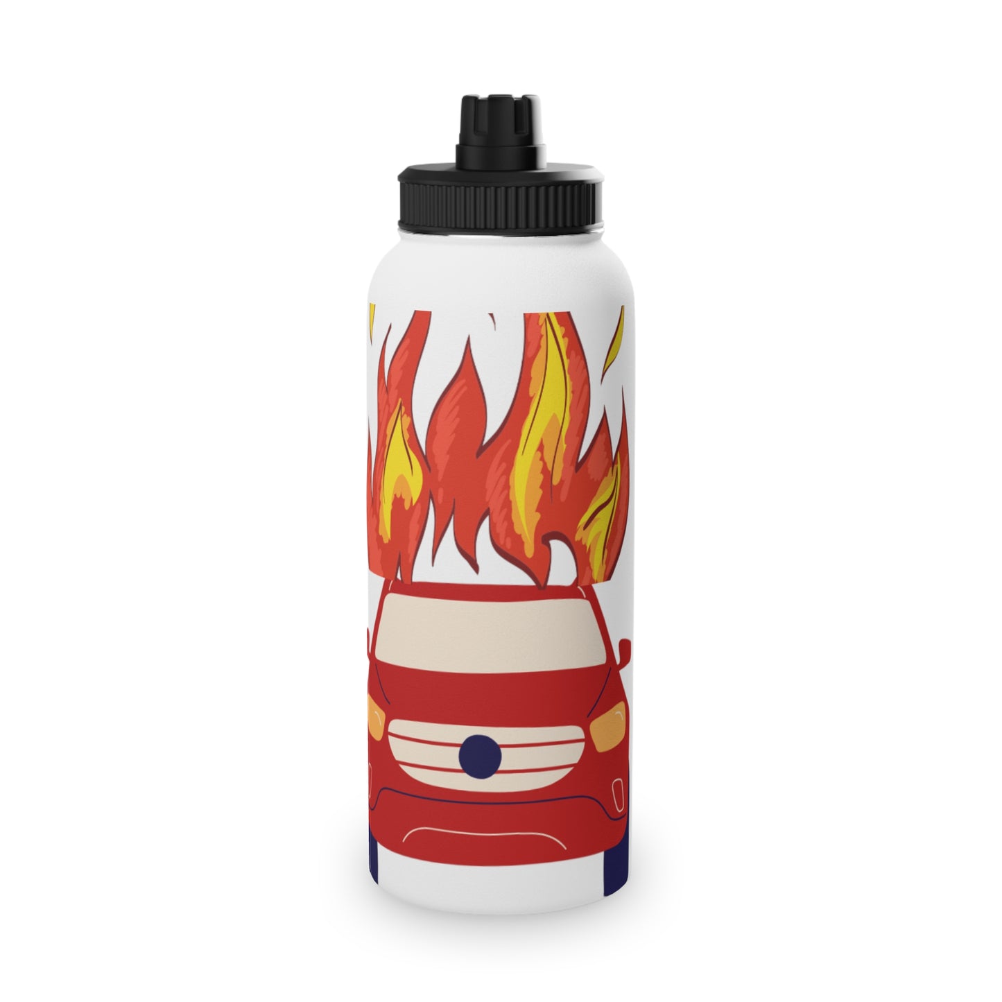 Kids Water Bottle - Fire Car Design