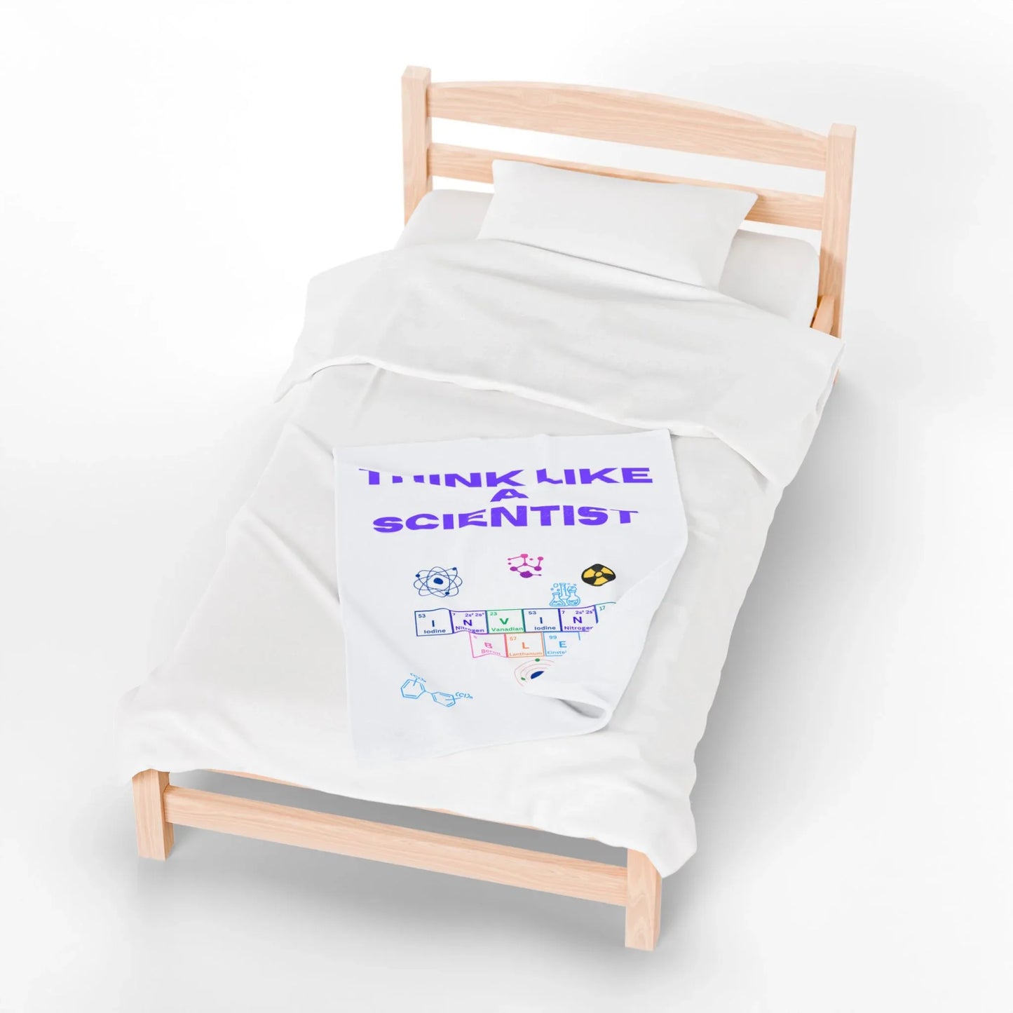 Think Like a Scientist Velveteen Plush Blanket - Cozy Gift for Science Lovers, Educational Decor, Science Theme, Home Comfort, [...] - RizQ Life 