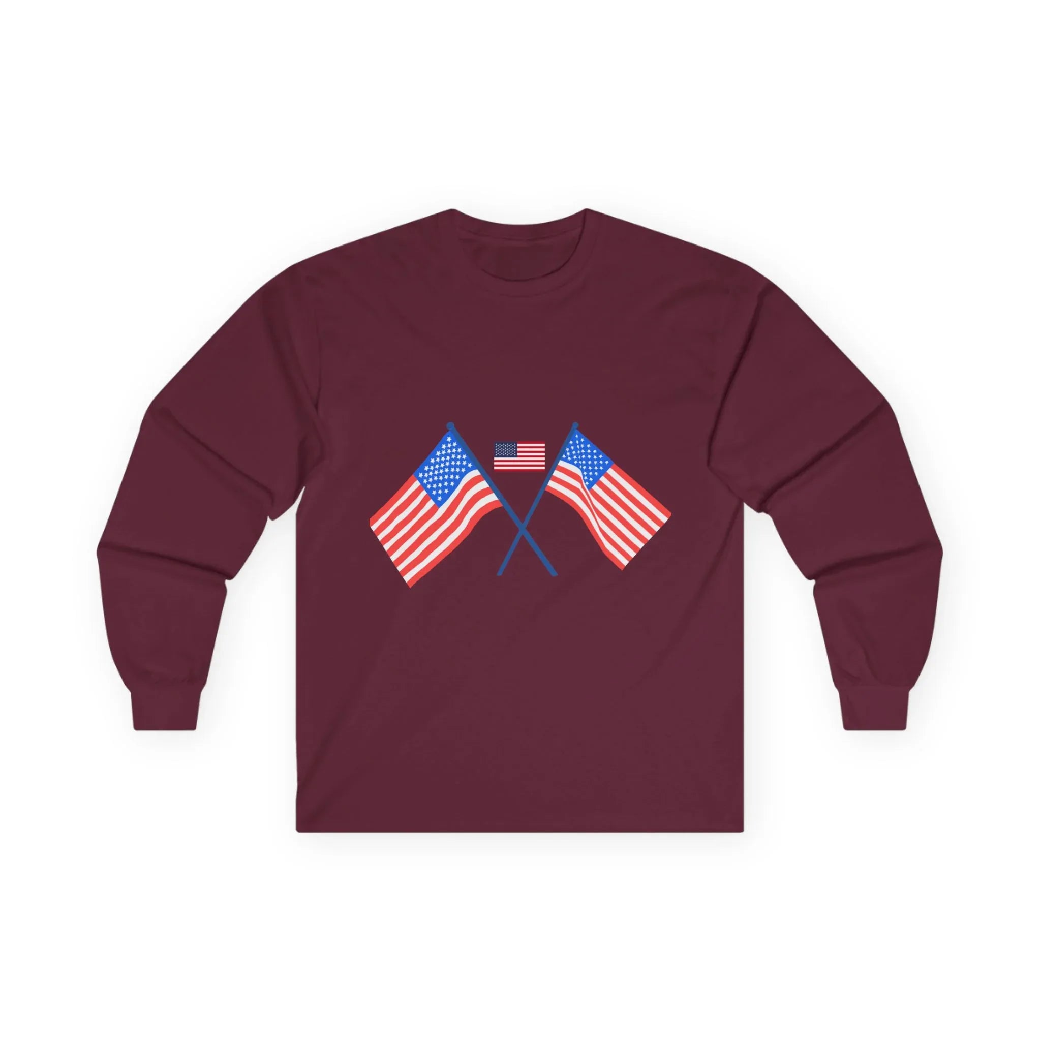 Patriotic Long Sleeve Tee - USA Flag Design - RizQ Life 