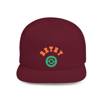 Retry Vintage Flat Bill Snapback Cap – Adjustable streetwear hat for men & women. Ideal gift for casual fashion, festivals, and urban style.