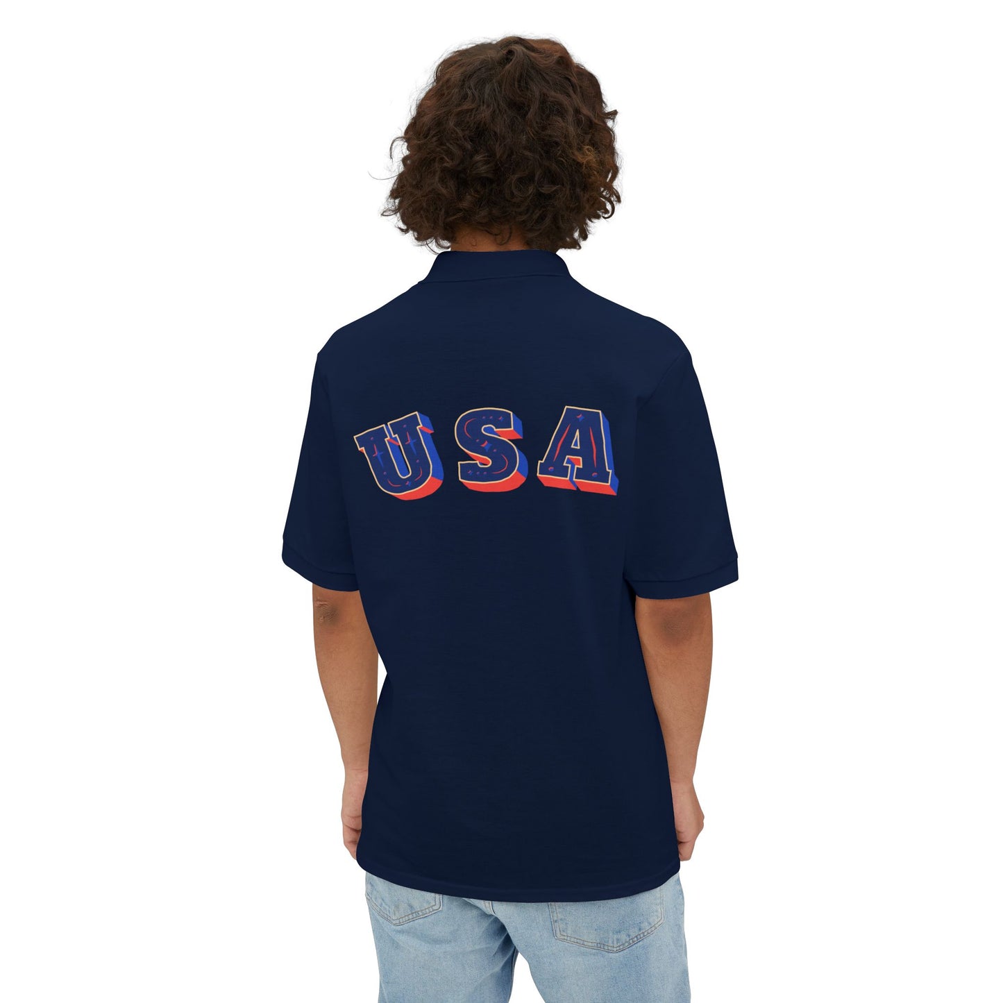 USA Flag Men's Polo