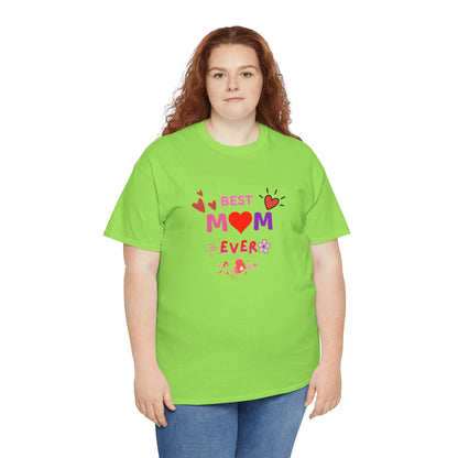Best Mom Ever Mother’s Day T-Shirt - Aesthetic Heart & Bow Graphic Tee