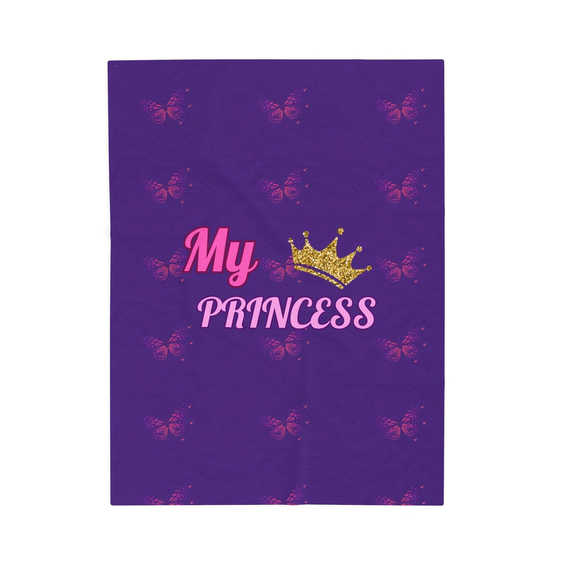 My Princess Velveteen Plush Blanket | Cozy Gift for Kids, Birthday Present, Nursery Decor, Butterfly Blanket, Soft Warm Blanket - RizQ Life 