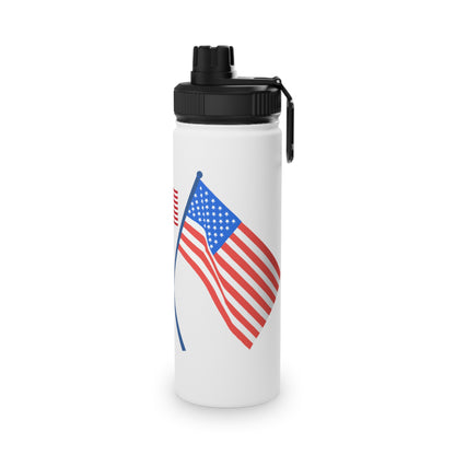 American Patriotic Stainless Steel Water Bottle with Sports Lid