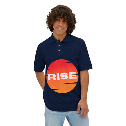 Men's Polo - RISE Graphic Tee for Motivation and Everyday Style - RizQ Life 