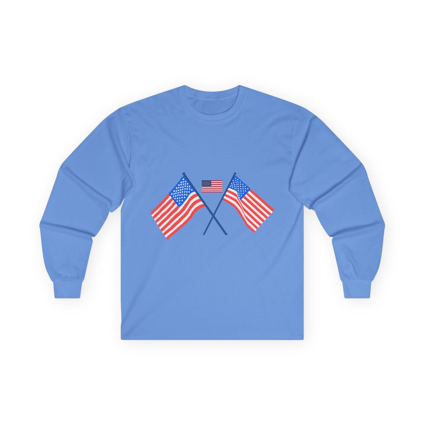 Patriotic Long Sleeve Tee - USA Flag Design