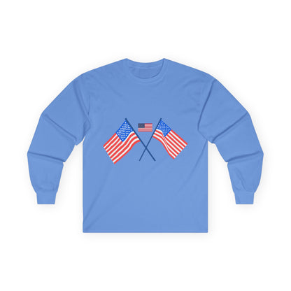 Patriotic Long Sleeve Tee - USA Flag Design