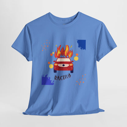 Unisex Racing Graphic T-Shirt – Heavy Cotton Car Racing Tee for Men & Women, Casual Motorsport Fan Shirt, Short Sleeve Top, Sizes S-5XL