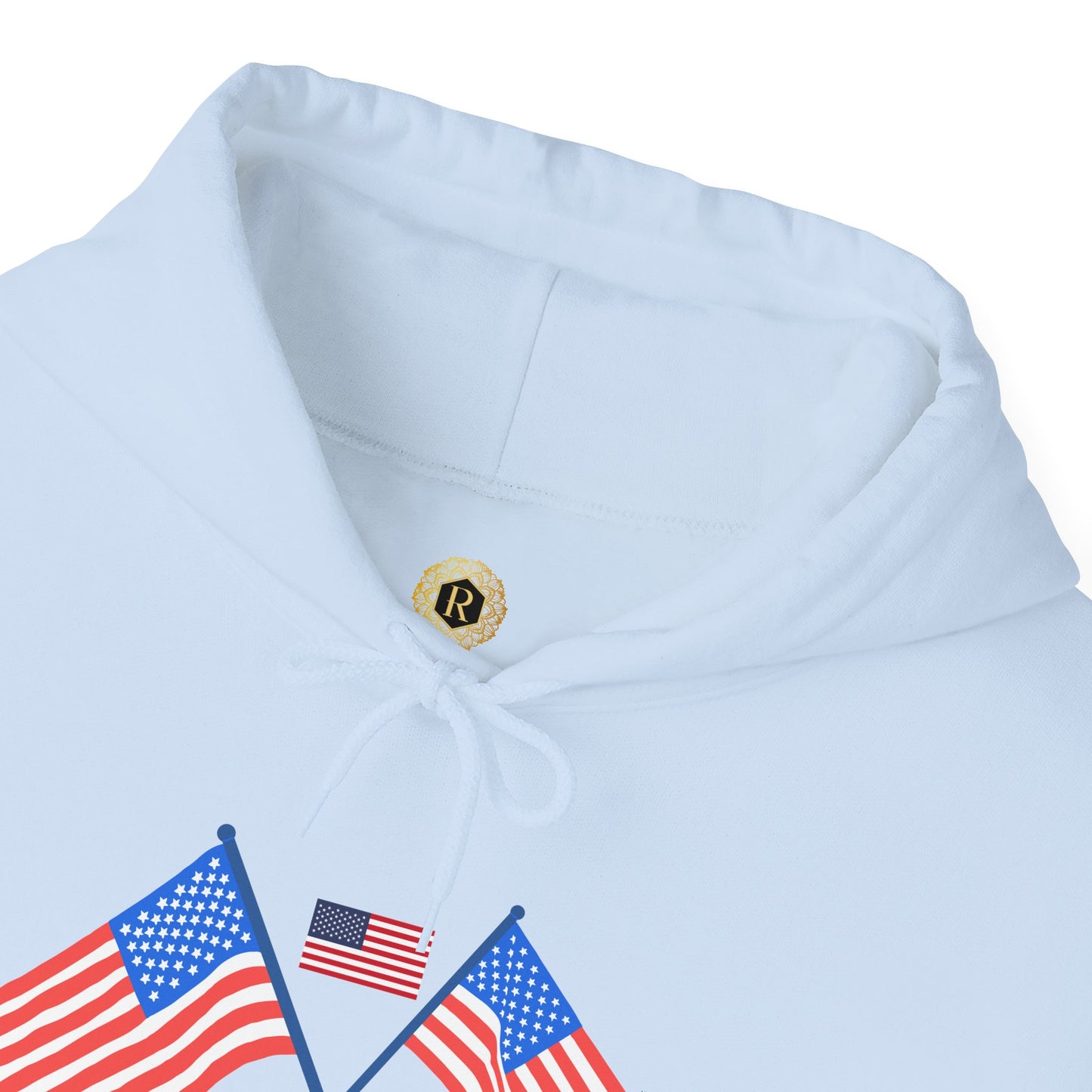 Men's Patriotic Hoodie - Double American Flag Graphic