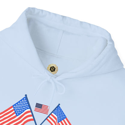 Men's Patriotic Hoodie - Double American Flag Graphic
