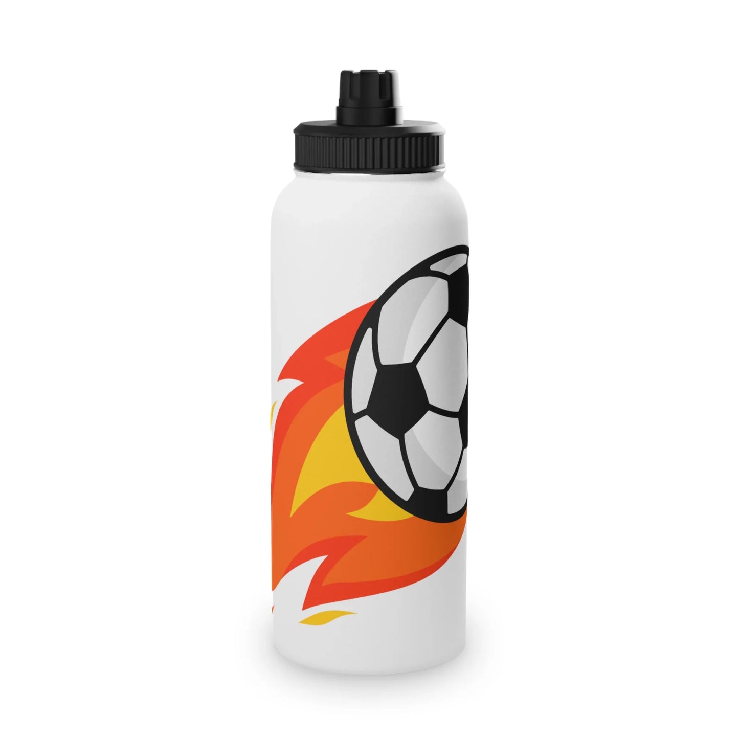 Soccer Fire Ball Stainless Steel Water Bottle – Insulated Sports Bottle - RizQ Life 