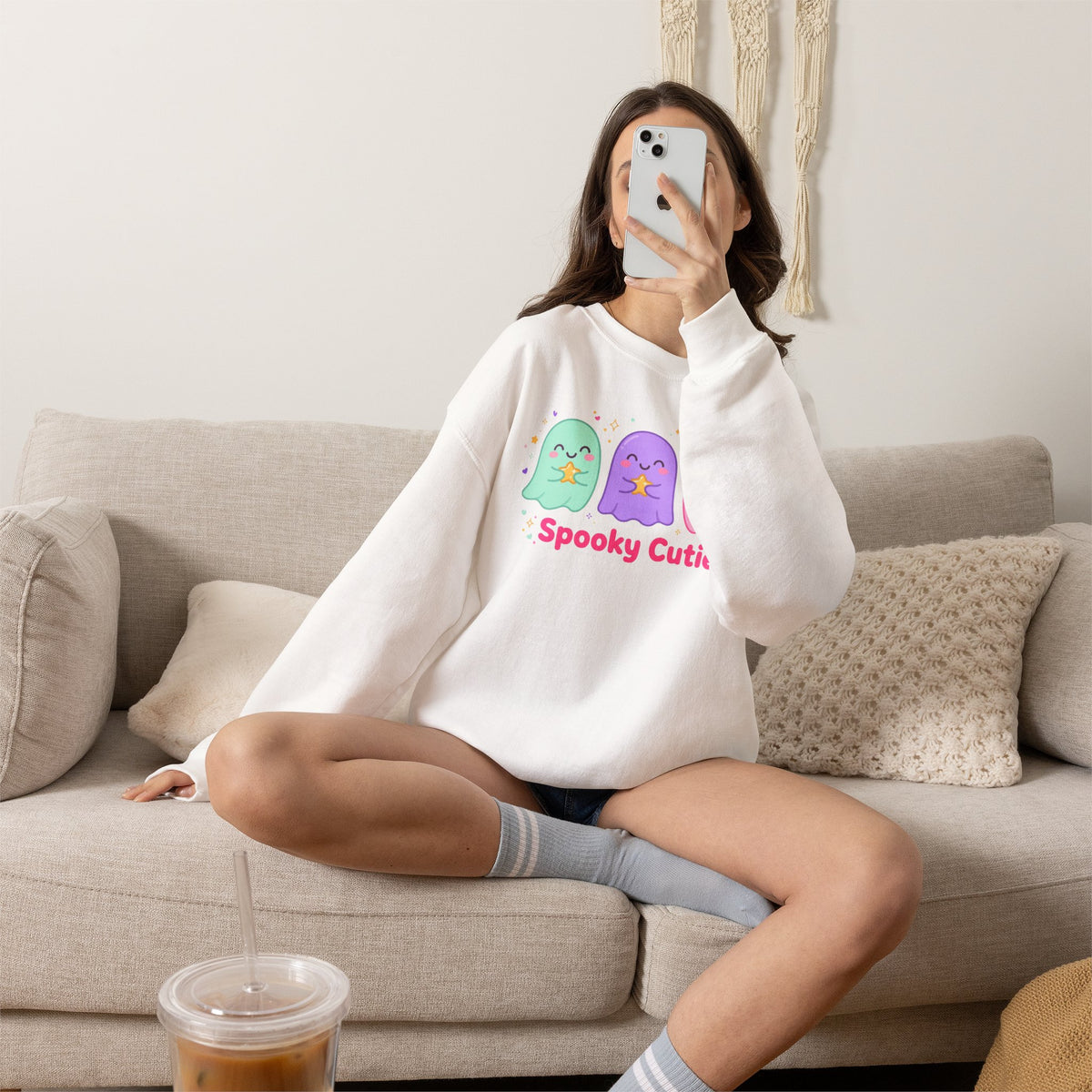 Spooky Cutie Sweatshirt | Cute Pastel Halloween Ghost Crewneck