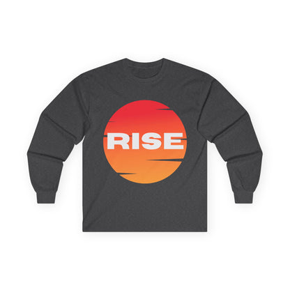 Sunrise RISE Long Sleeve Tee - Motivational Unisex Cotton Shirt for Inspiration