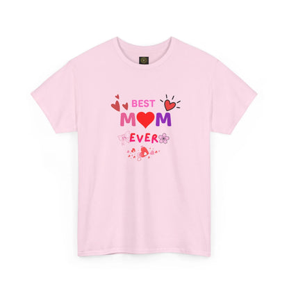 Best Mom Ever Mother’s Day T-Shirt - Aesthetic Heart & Bow Graphic Tee
