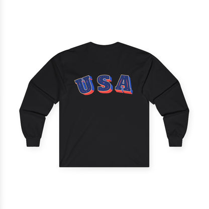 Patriotic Long Sleeve Tee - USA Flag Design