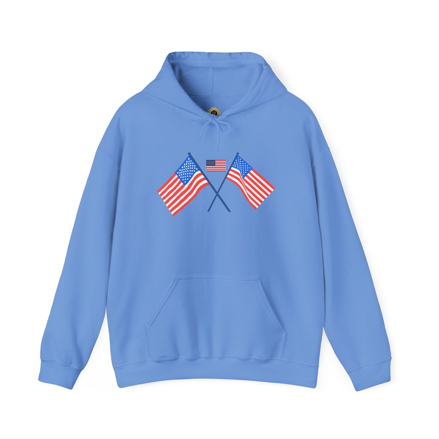 Men's Patriotic Hoodie - Double American Flag Graphic