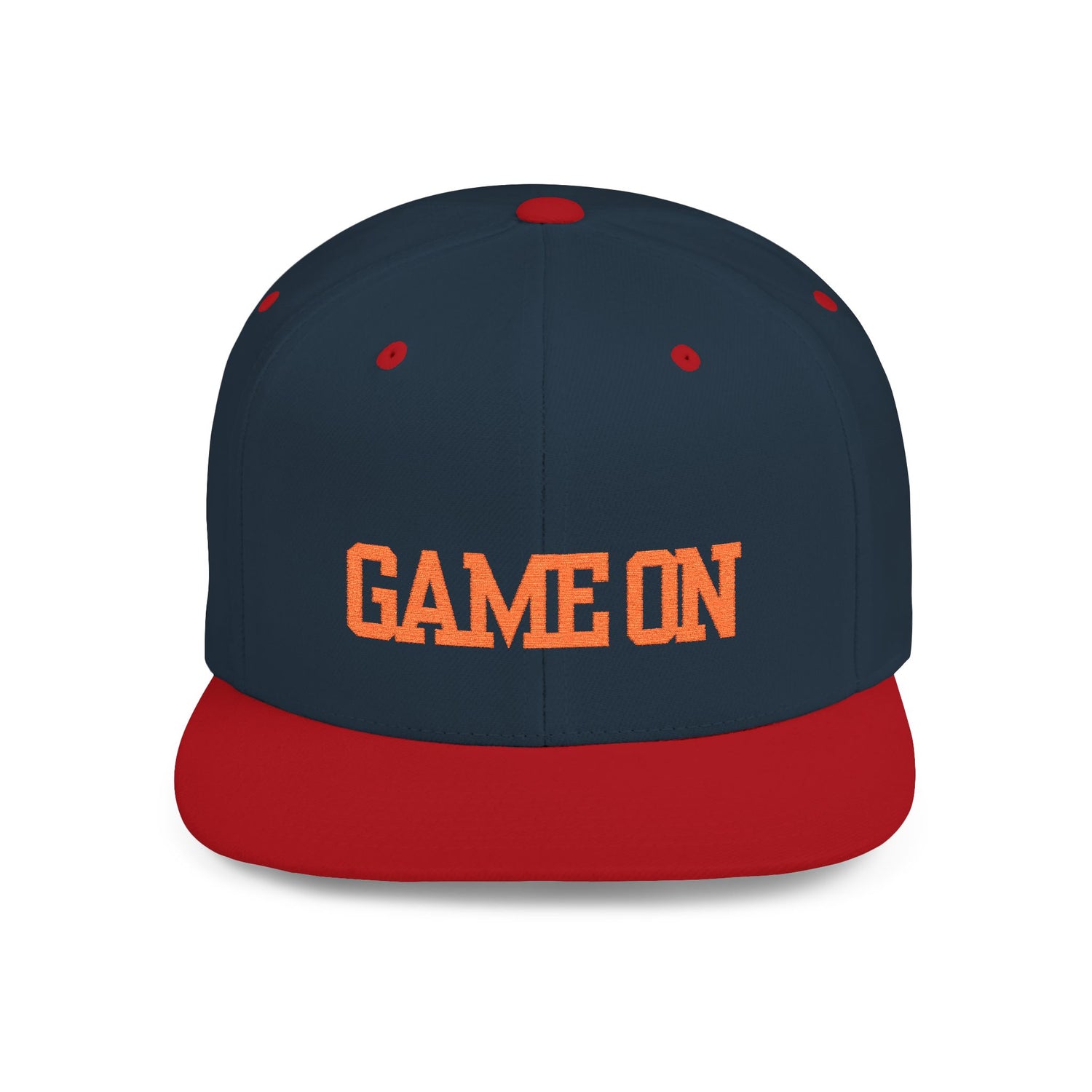 Trendy “Game On” snapback cap for adults. Adjustable flat bill hat, stylish streetwear accessory, perfect for gifts, festivals, sports, and casual outings. - RizQ Life