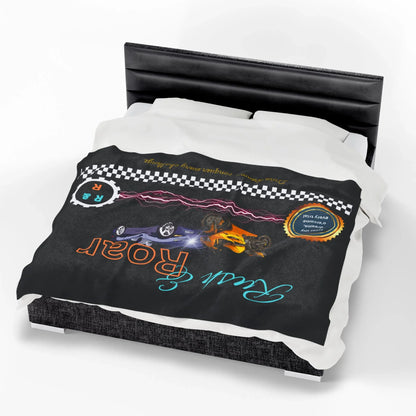 Racing Velveteen Plush Blanket - Cozy Throw For Car Lovers and Kids Rooms - RizQ Life 