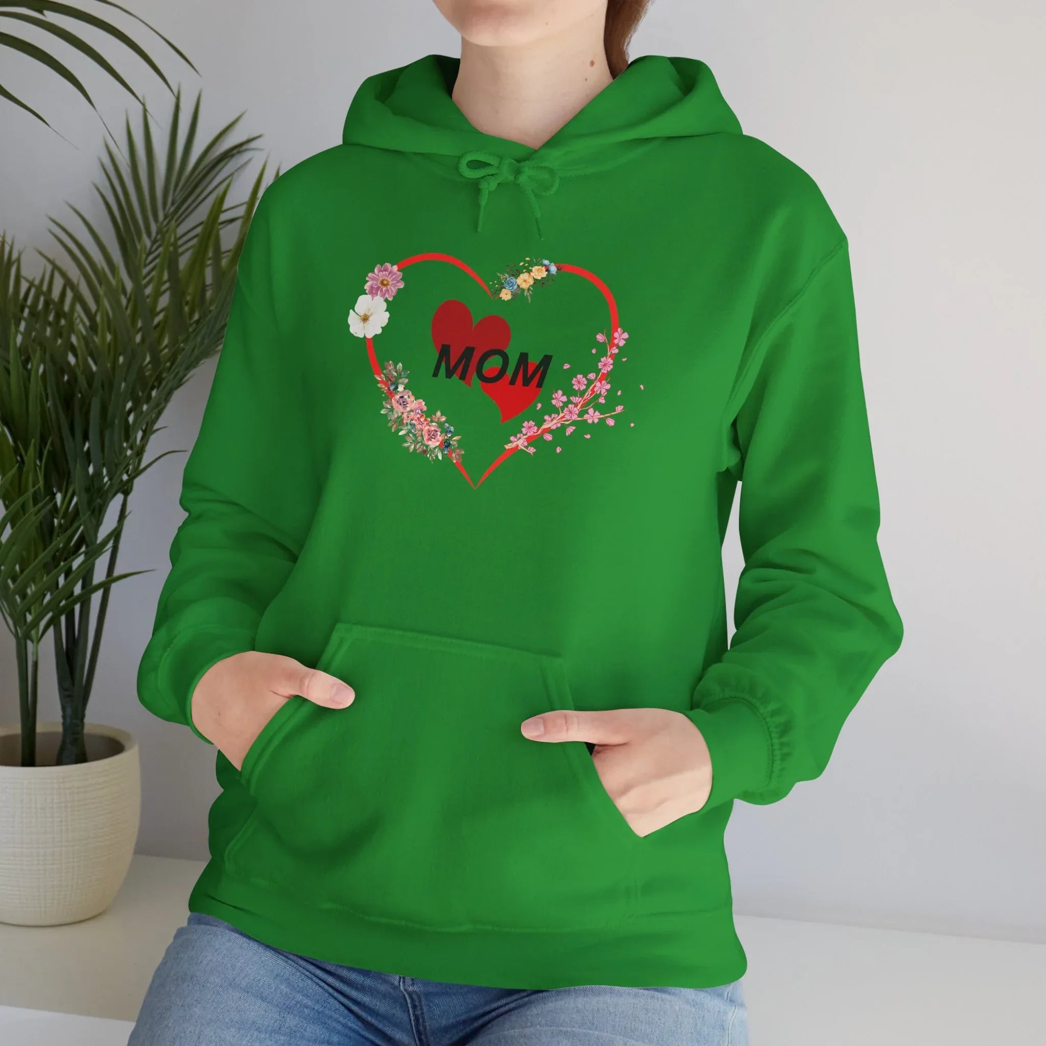 Mom Love Hoodie - Floral Heart Design - Perfect Gift for Mother's Day - RizQ Life 