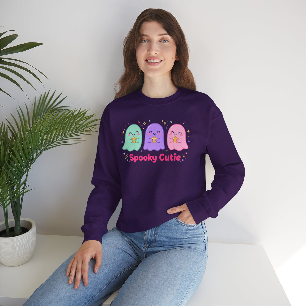 Spooky Cutie Sweatshirt | Cute Pastel Halloween Ghost Crewneck