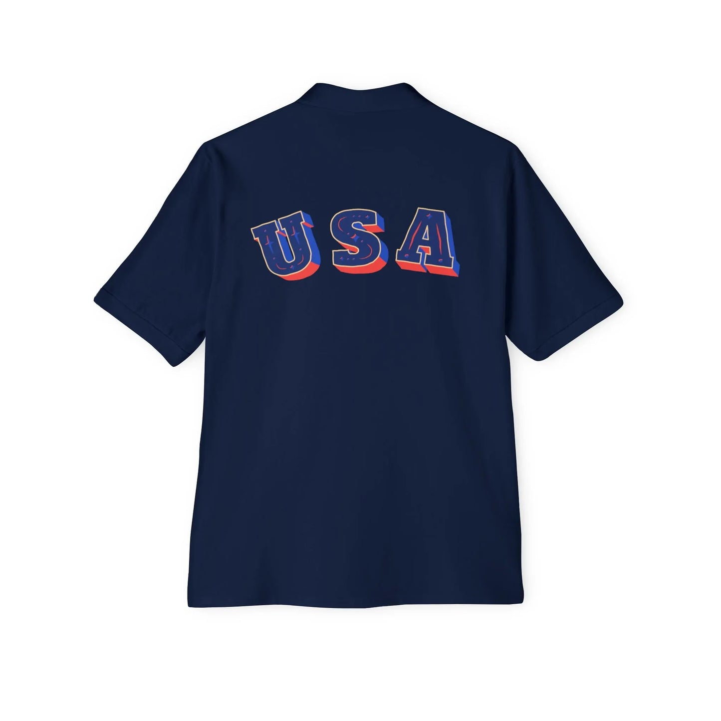 Men's USA Flag Piqué Polo Shirt - Patriotic Design - RizQ Life 