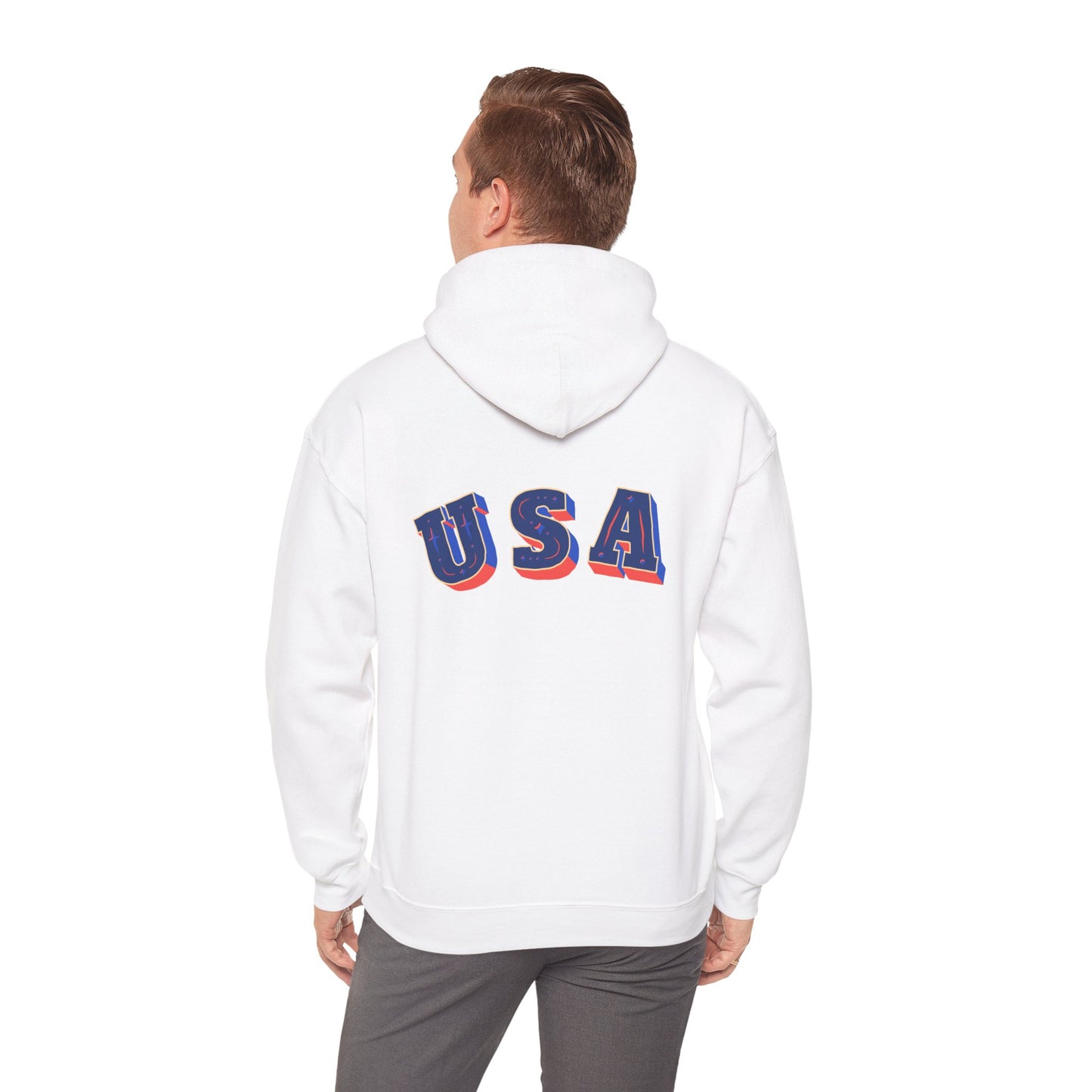 Men's Patriotic Hoodie - Double American Flag Graphic