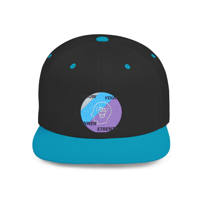 Shop the Motivational Strength Snapback – flat bill adjustable hat for men & women. Perfect streetwear and inspirational gift.