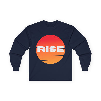 Sunrise RISE Long Sleeve Tee - Motivational Unisex Cotton Shirt for Inspiration