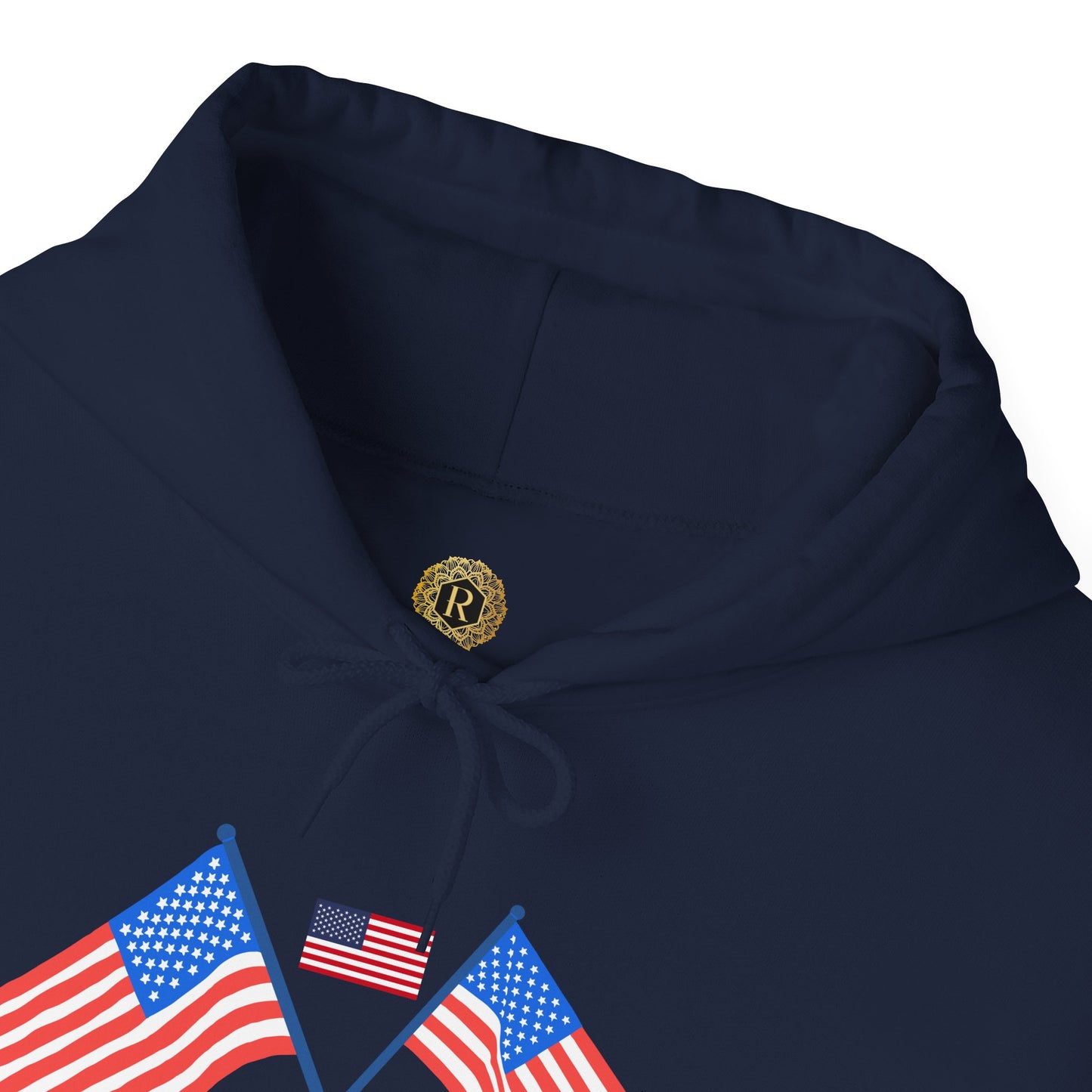 Men's Patriotic Hoodie - Double American Flag Graphic