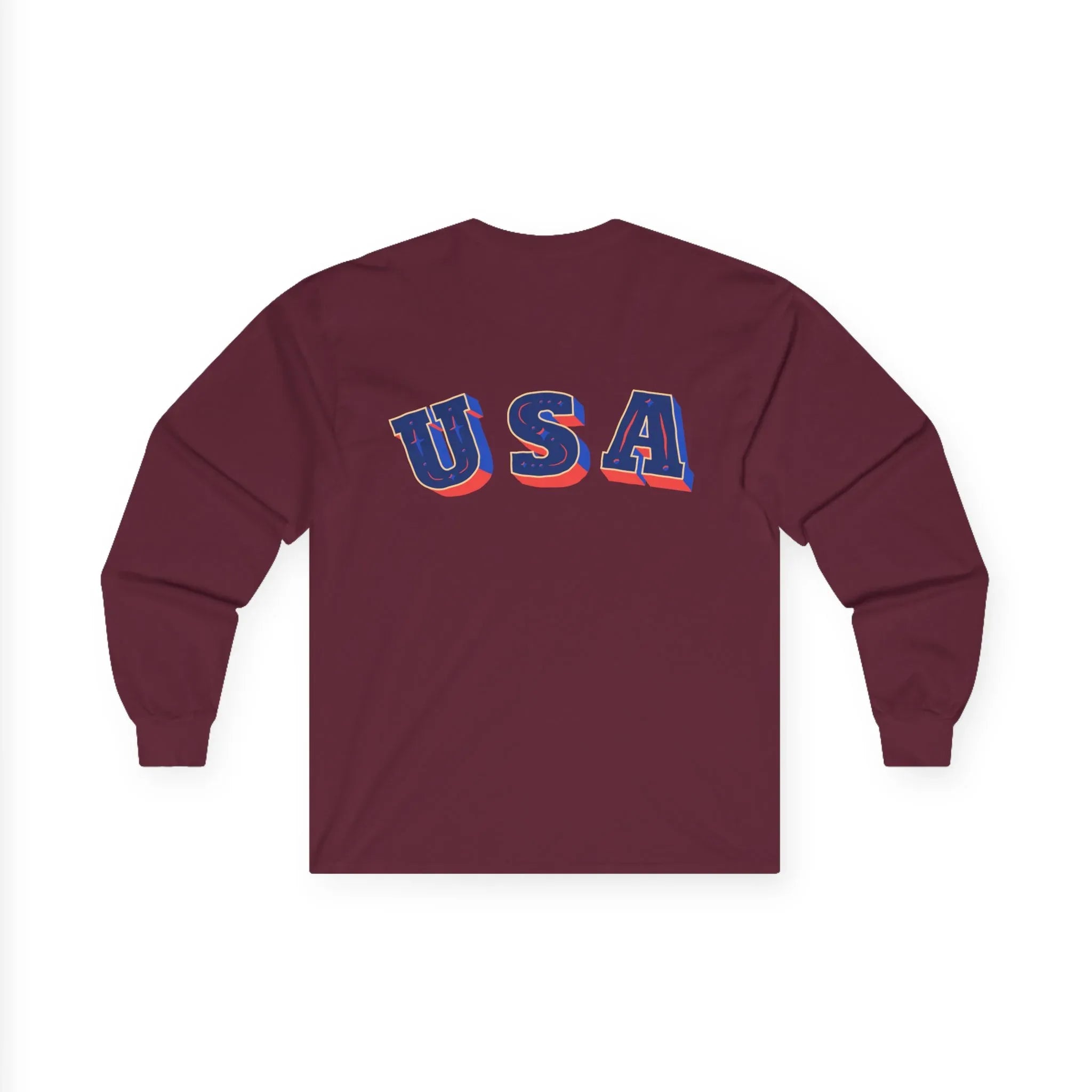 Patriotic Long Sleeve Tee - USA Flag Design - RizQ Life 