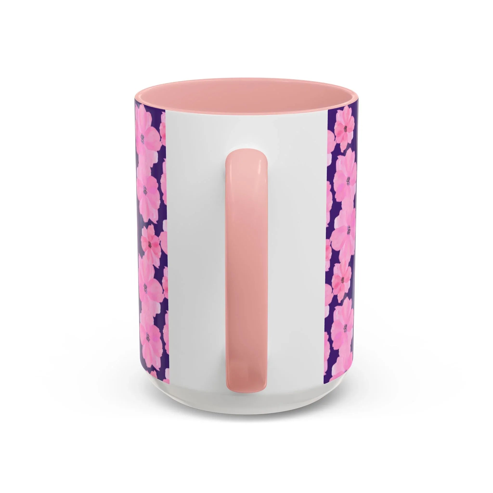 Chic Floral Coffee Mug - Pink Blossoms on Dark Background - RizQ Life 