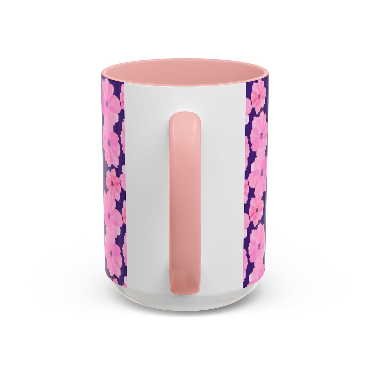 Chic Floral Coffee Mug - Pink Blossoms on Dark Background