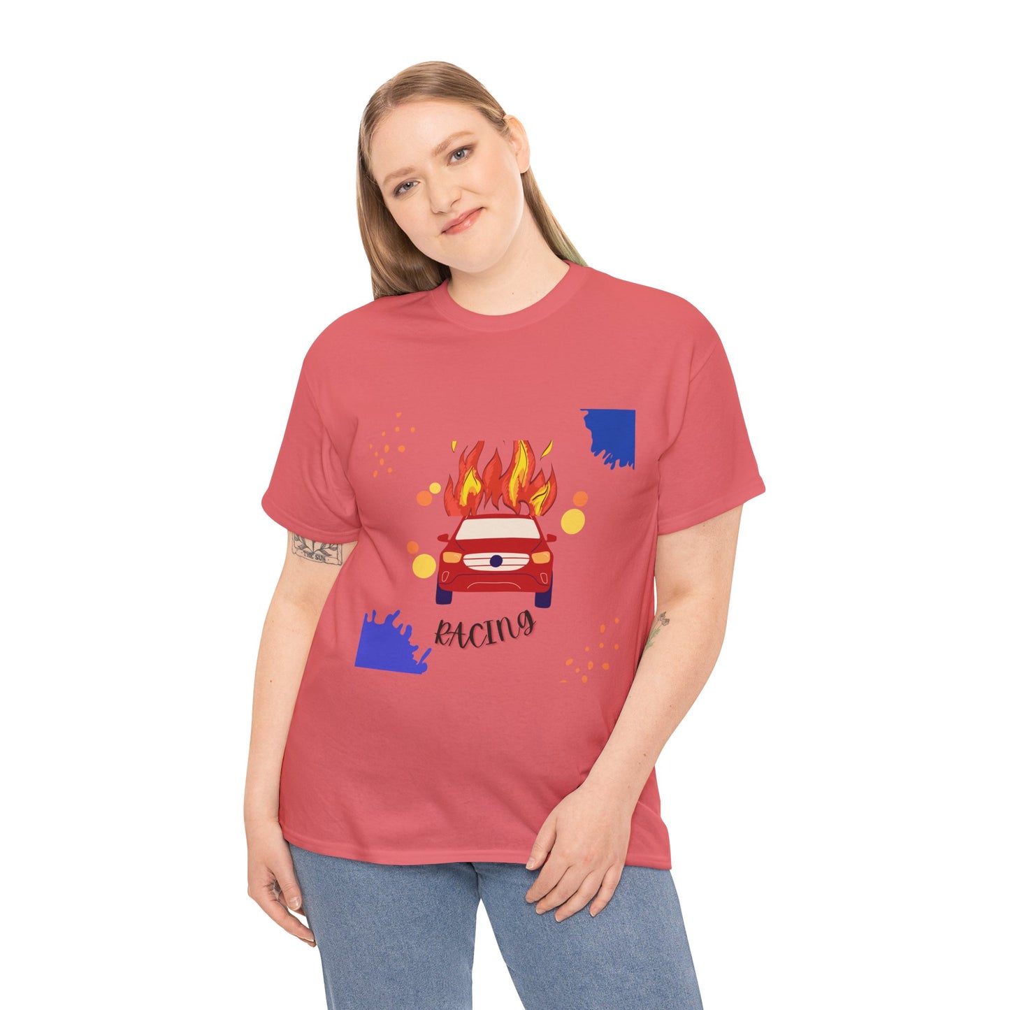 Unisex Racing Graphic T-Shirt – Heavy Cotton Car Racing Tee for Men & Women, Casual Motorsport Fan Shirt, Short Sleeve Top, Sizes S-5XL