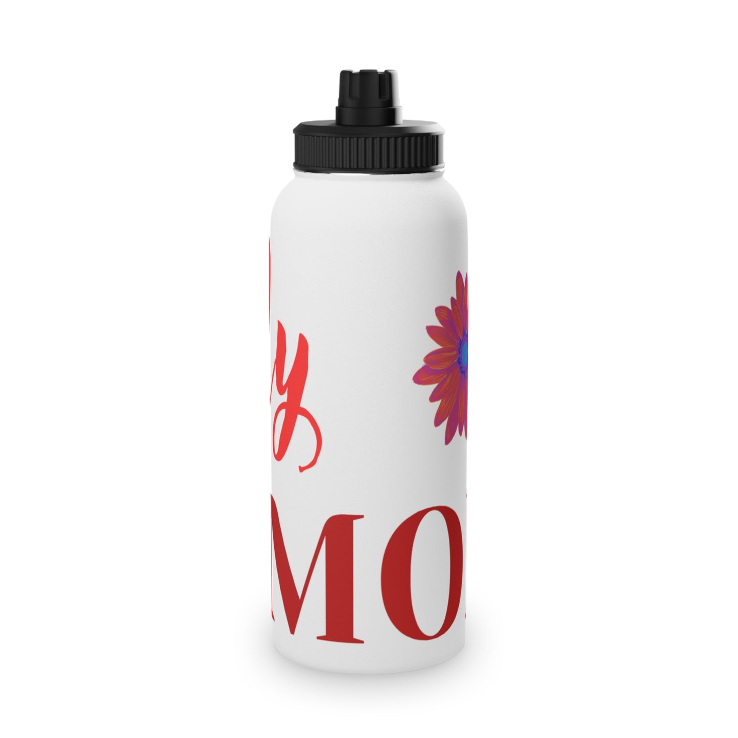 Floral Stainless Steel Water Bottle with Sports Lid - Perfect Gift for Mom