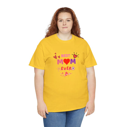 Best Mom Ever Mother’s Day T-Shirt - Aesthetic Heart & Bow Graphic Tee