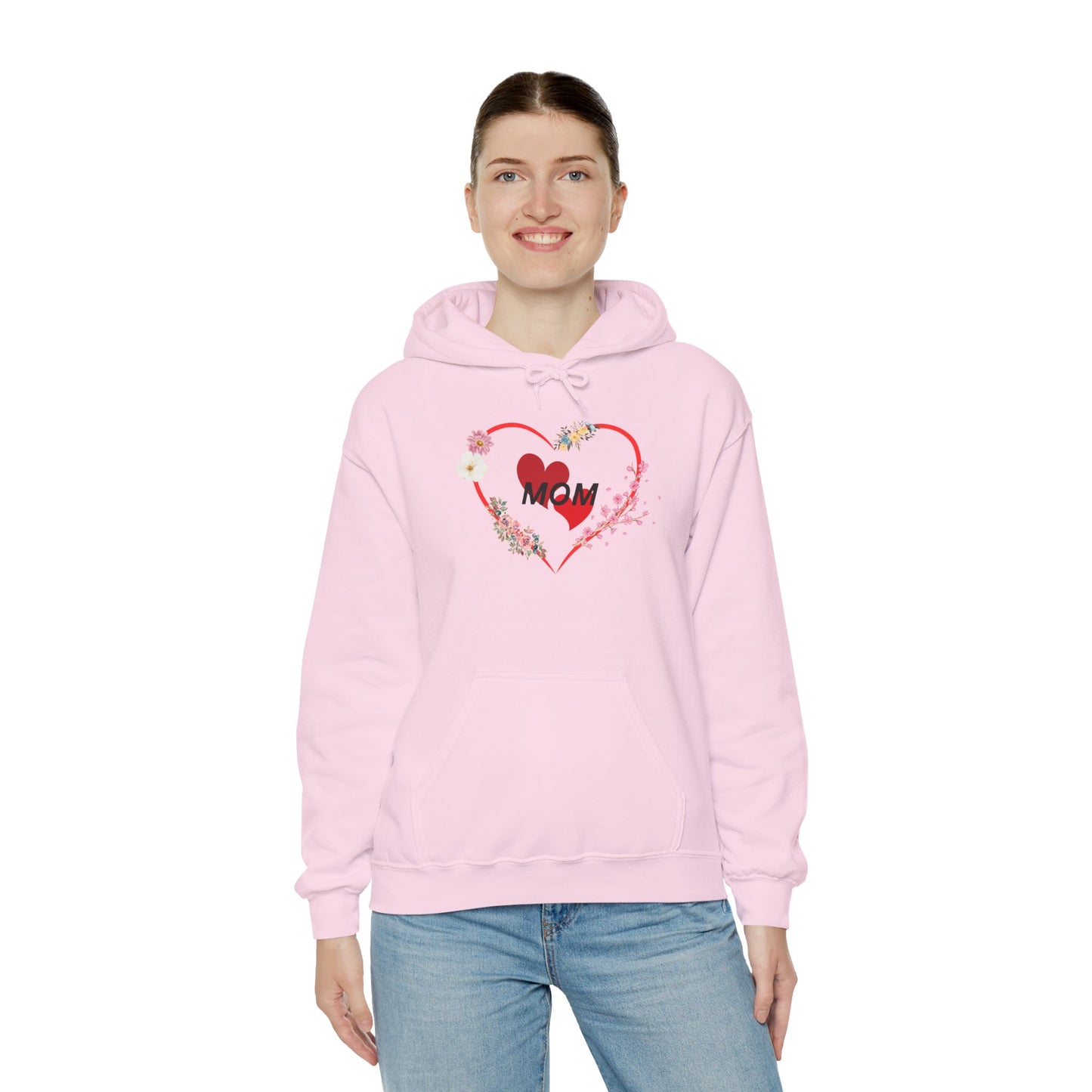 Mom Love Hoodie - Floral Heart Design - Perfect Gift for Mother's Day