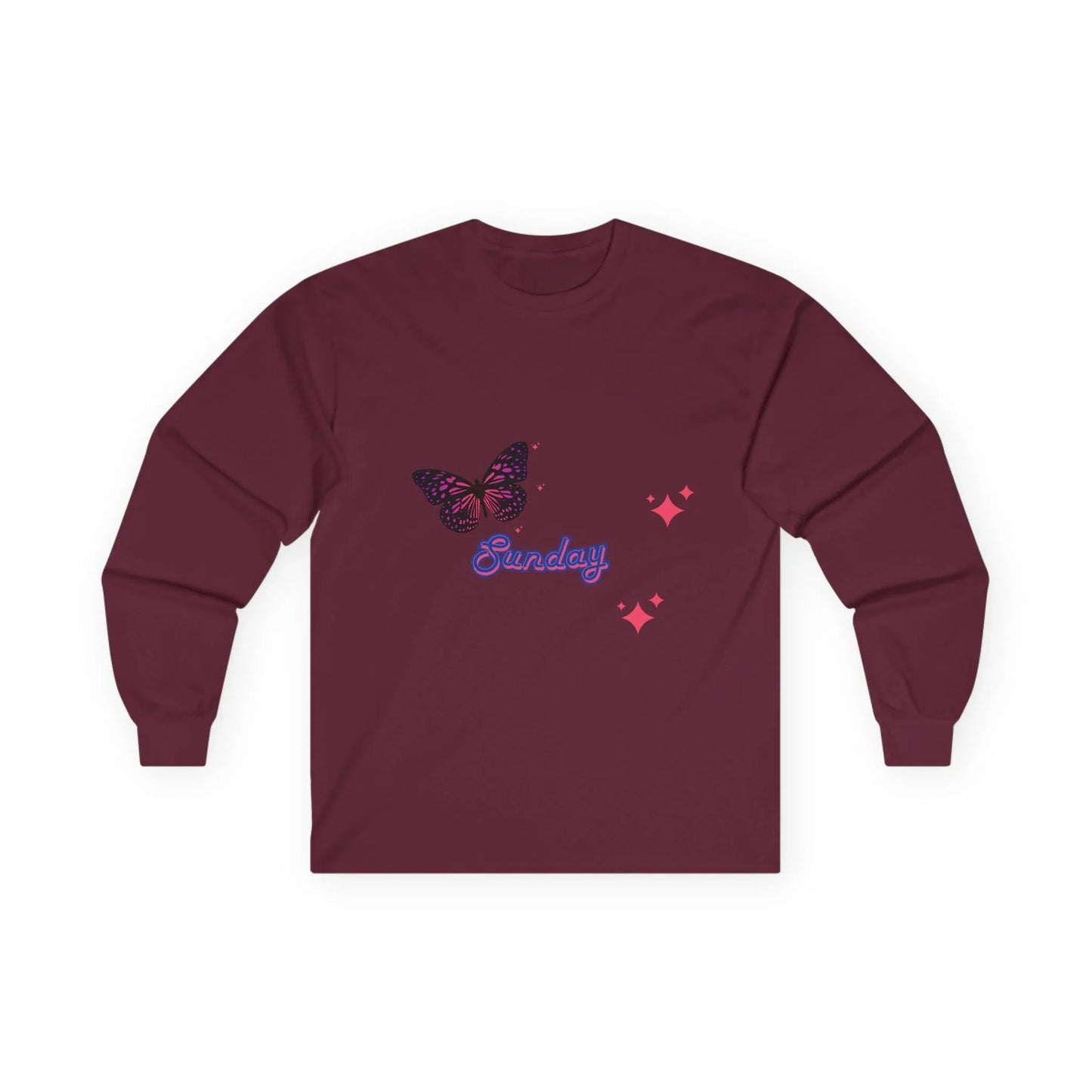Butterfly Sunday Long Sleeve Tee - Unisex Ultra Cotton Shirt - RizQ Life 