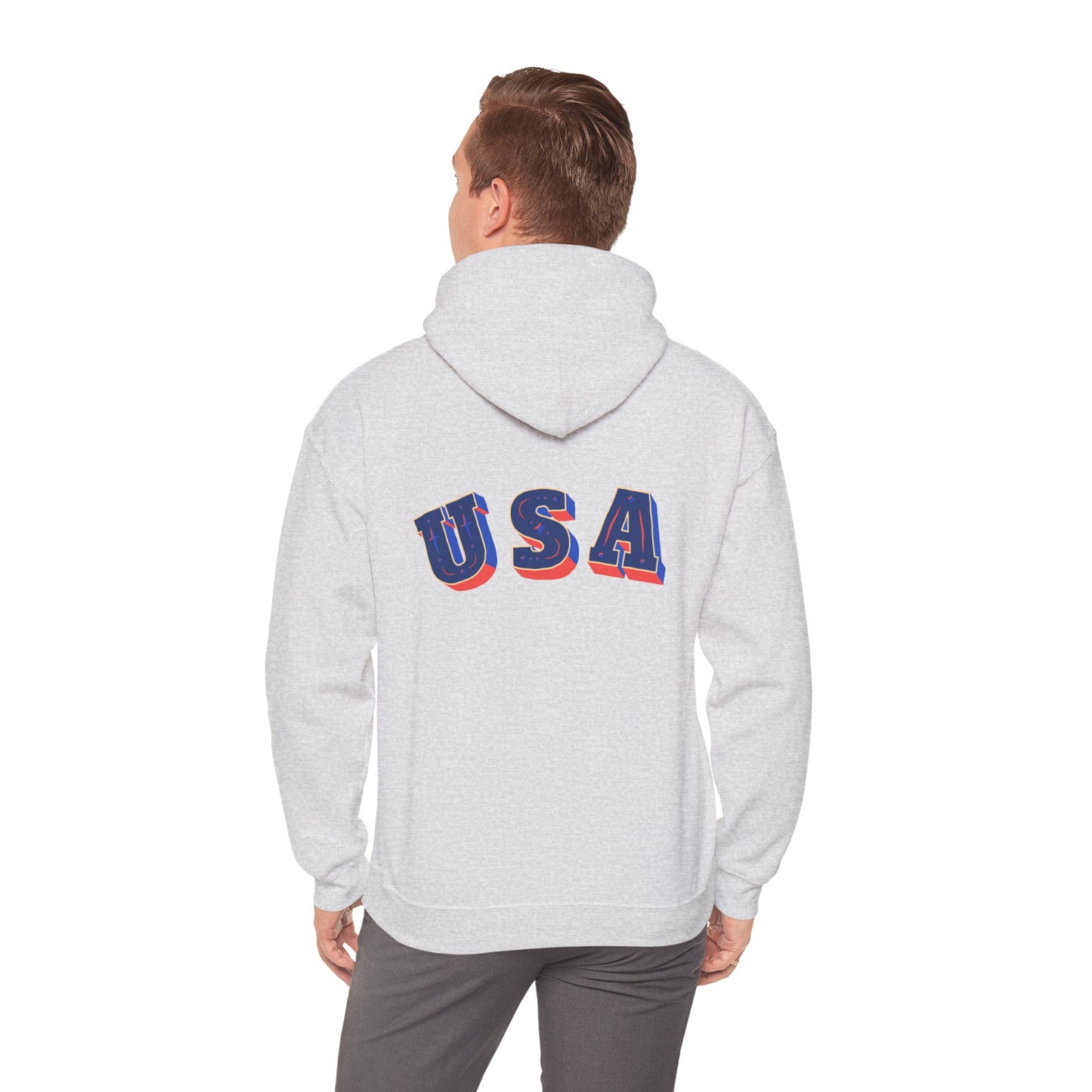 Men's Patriotic Hoodie - Double American Flag Graphic