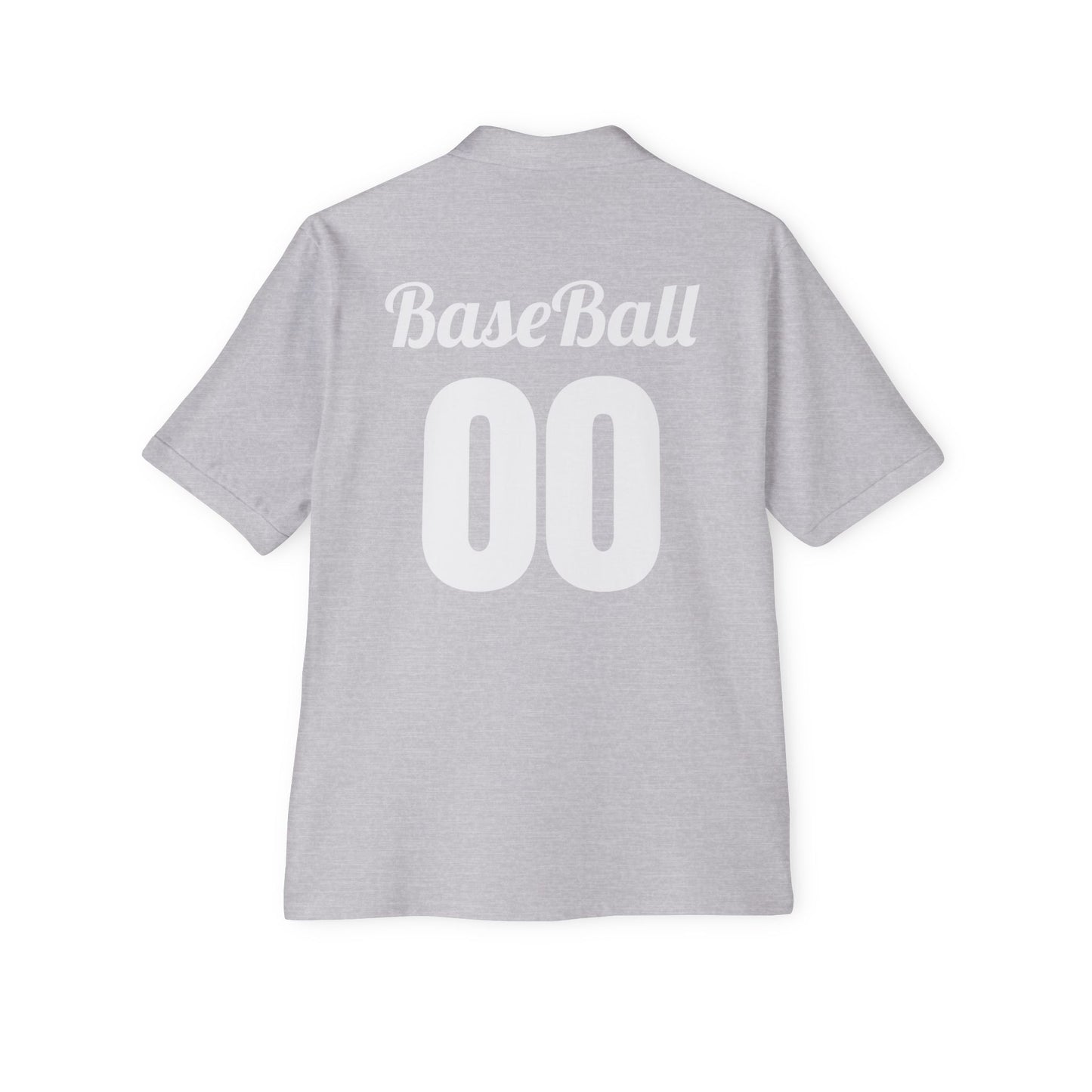 Men's Baseball Polo - Graphic Bat and Ball Design