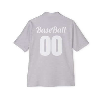 Men's Baseball Polo - Graphic Bat and Ball Design