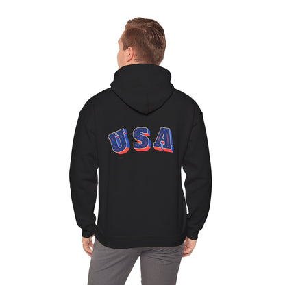 Men's Patriotic Hoodie - Double American Flag Graphic