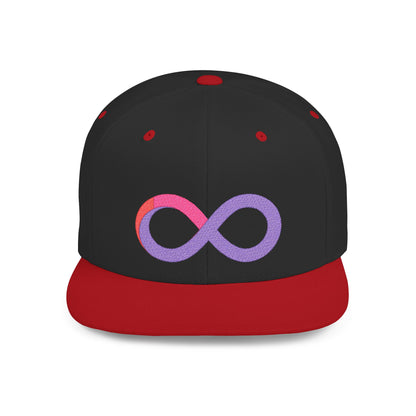 Infinite trendy flat bill snapback cap for adults. Adjustable, durable, and stylish with a classic green undervisor. Perfect gift for birthdays and casual wear.