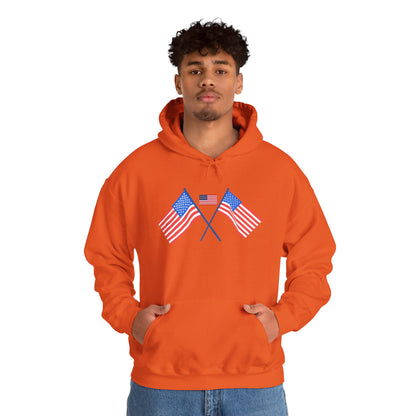 Men's Patriotic Hoodie - Double American Flag Graphic