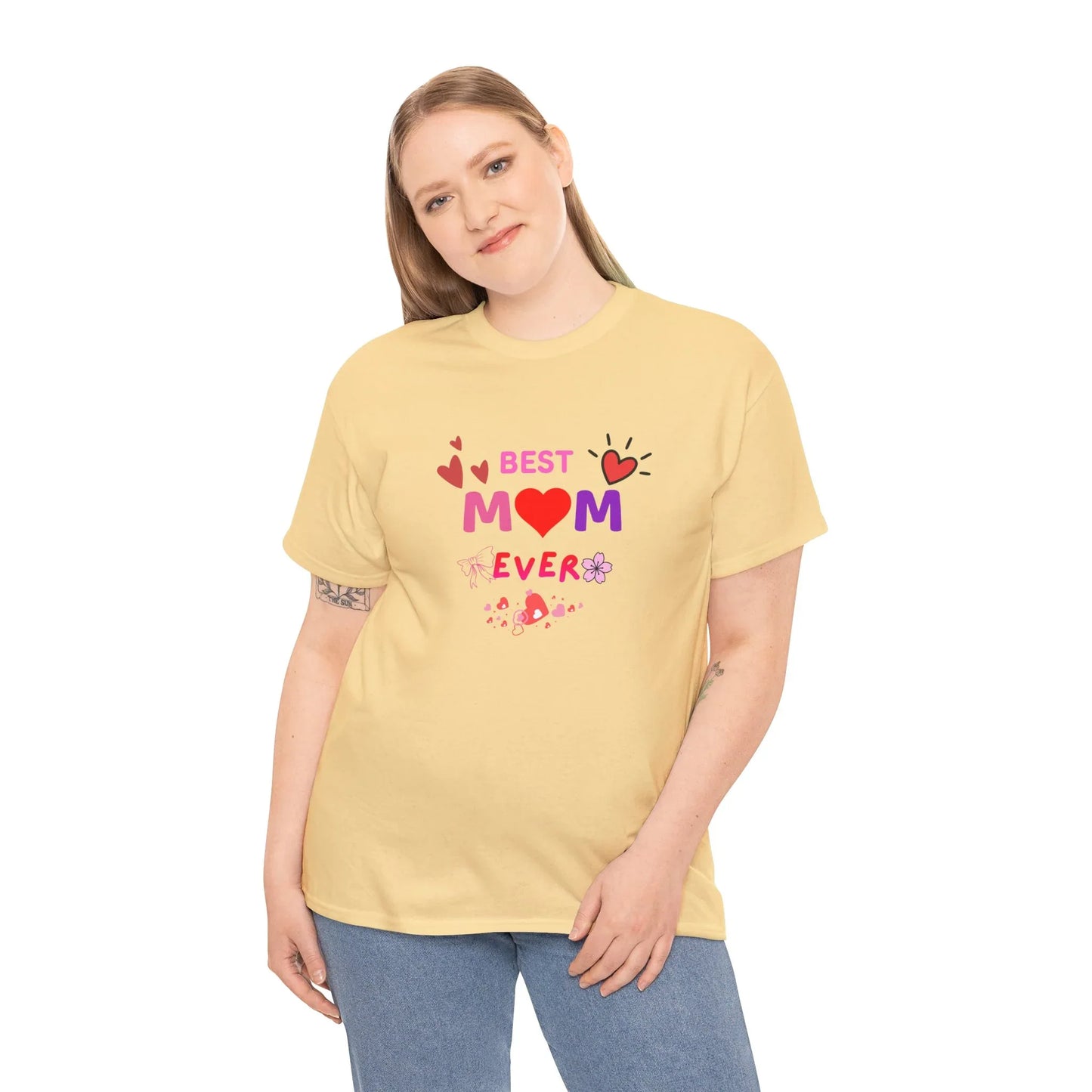 Best Mom Ever Mother’s Day T-Shirt - Aesthetic Heart & Bow Graphic Tee