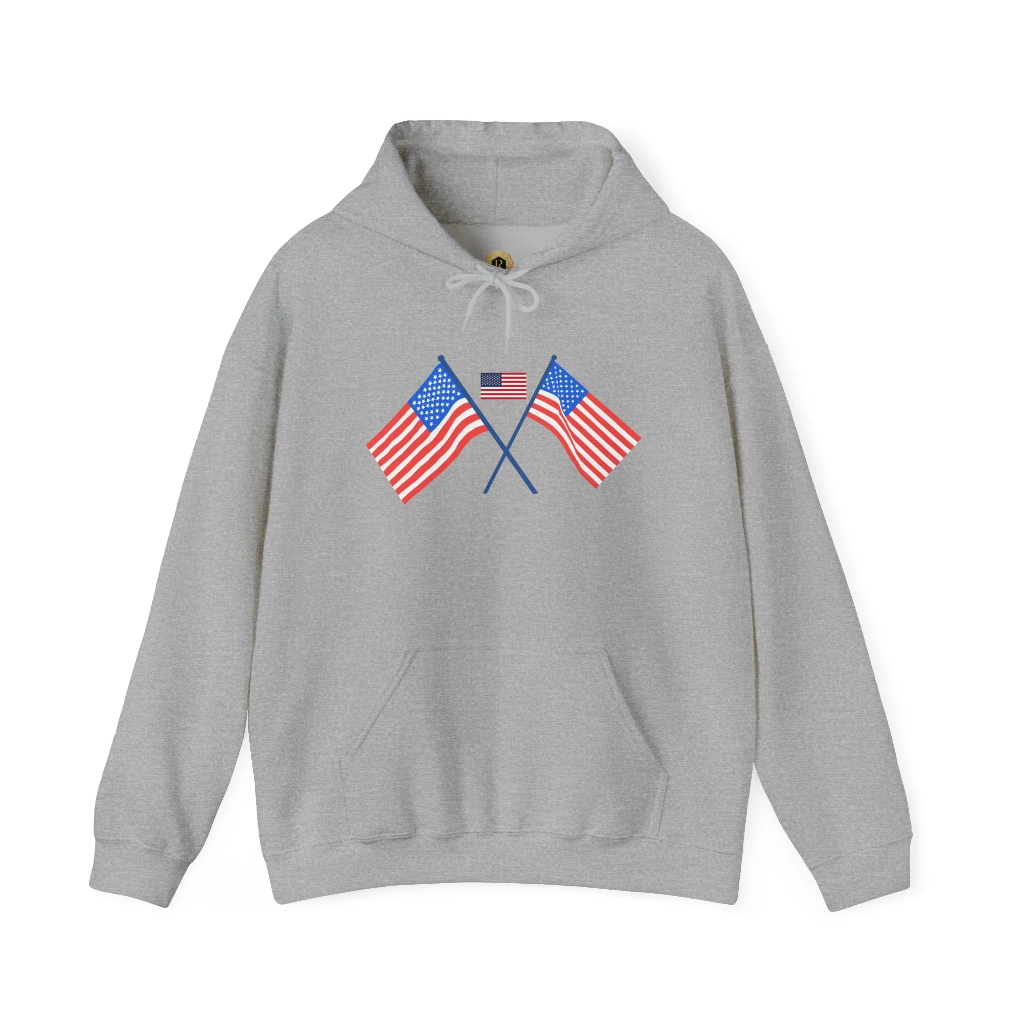 Men's Patriotic Hoodie - Double American Flag Graphic - RizQ Life 