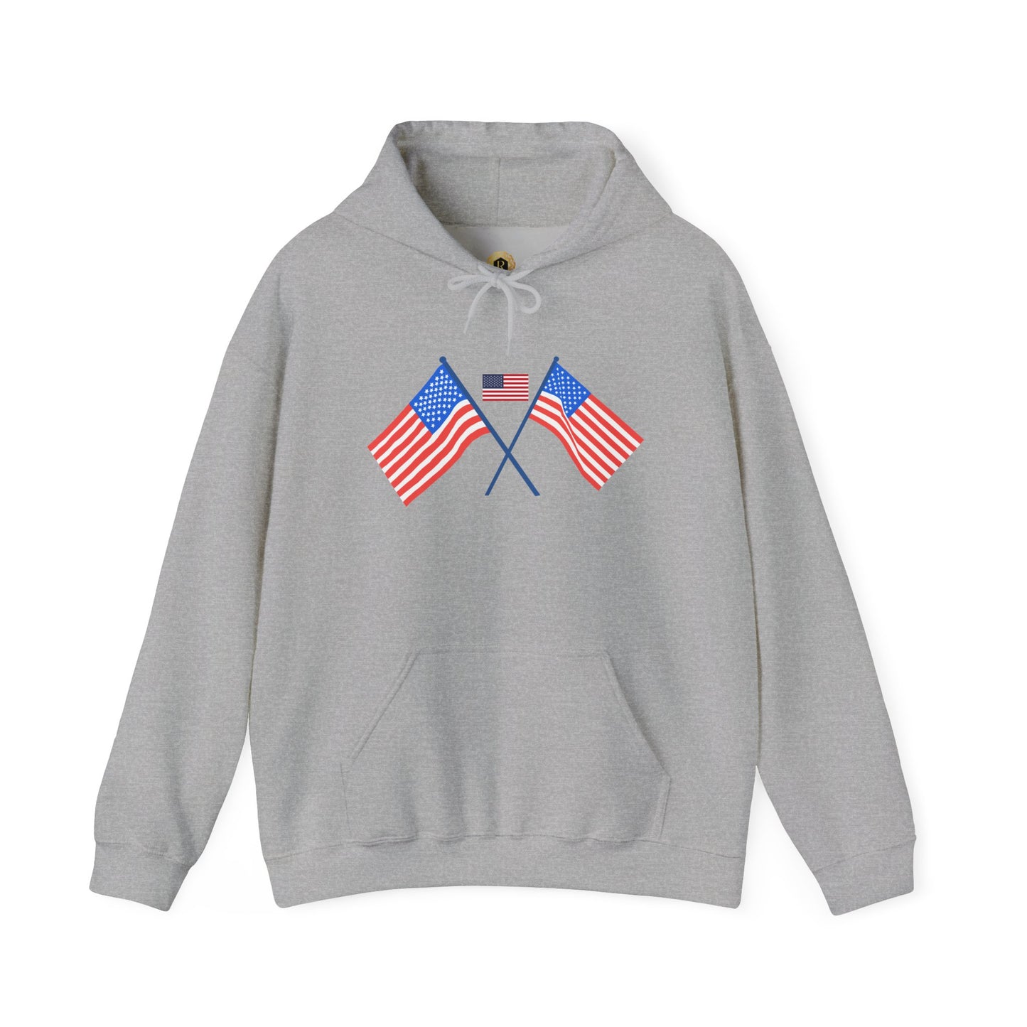 Men's Patriotic Hoodie - Double American Flag Graphic
