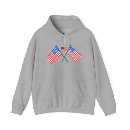 Men's Patriotic Hoodie - Double American Flag Graphic