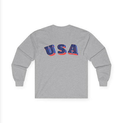 Patriotic Long Sleeve Tee - USA Flag Design
